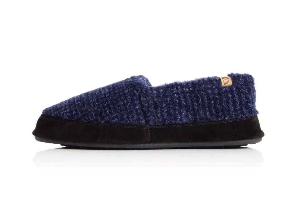 Acorn Men's Moc Slippers- Blue Check