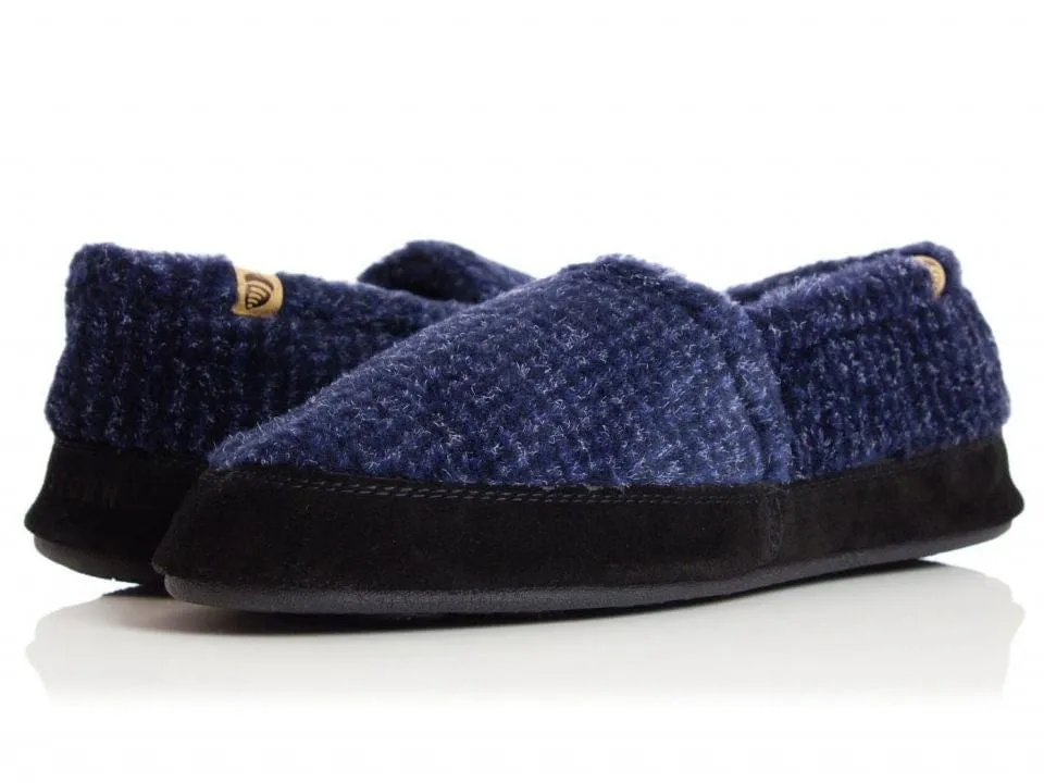 Acorn Men's Moc Slippers- Blue Check