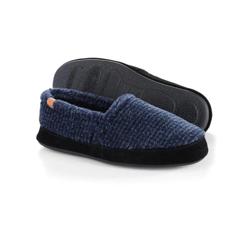 Acorn Men's Moc Slippers- Blue Check