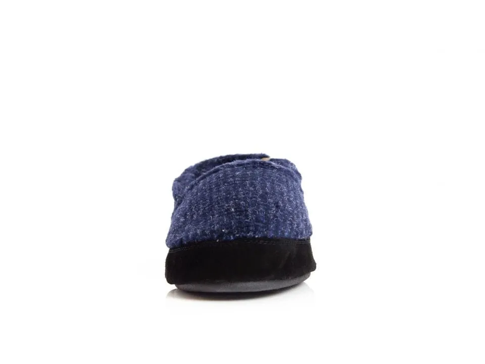 Acorn Men's Moc Slippers- Blue Check