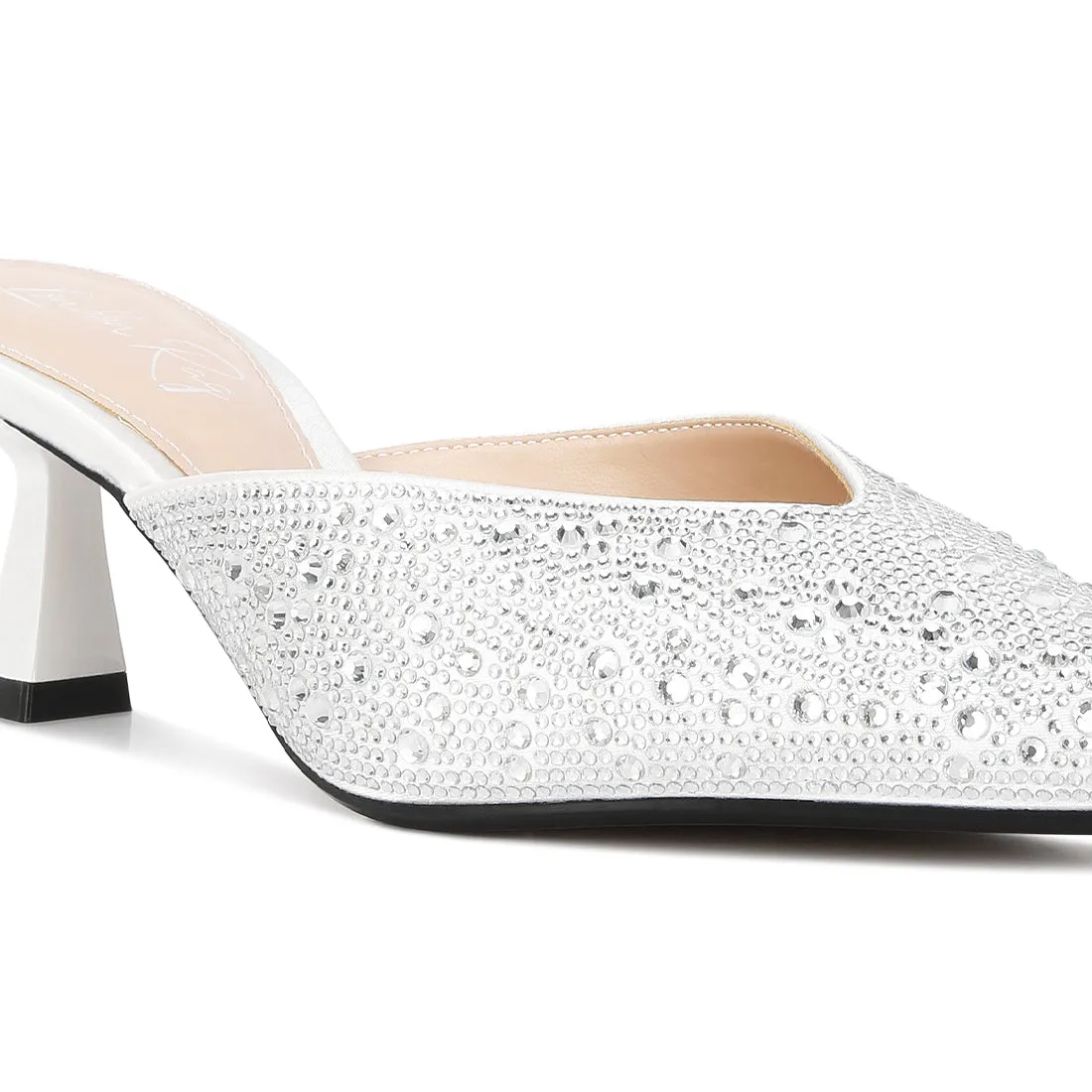 Aldora Rhinestones Embellished Mules