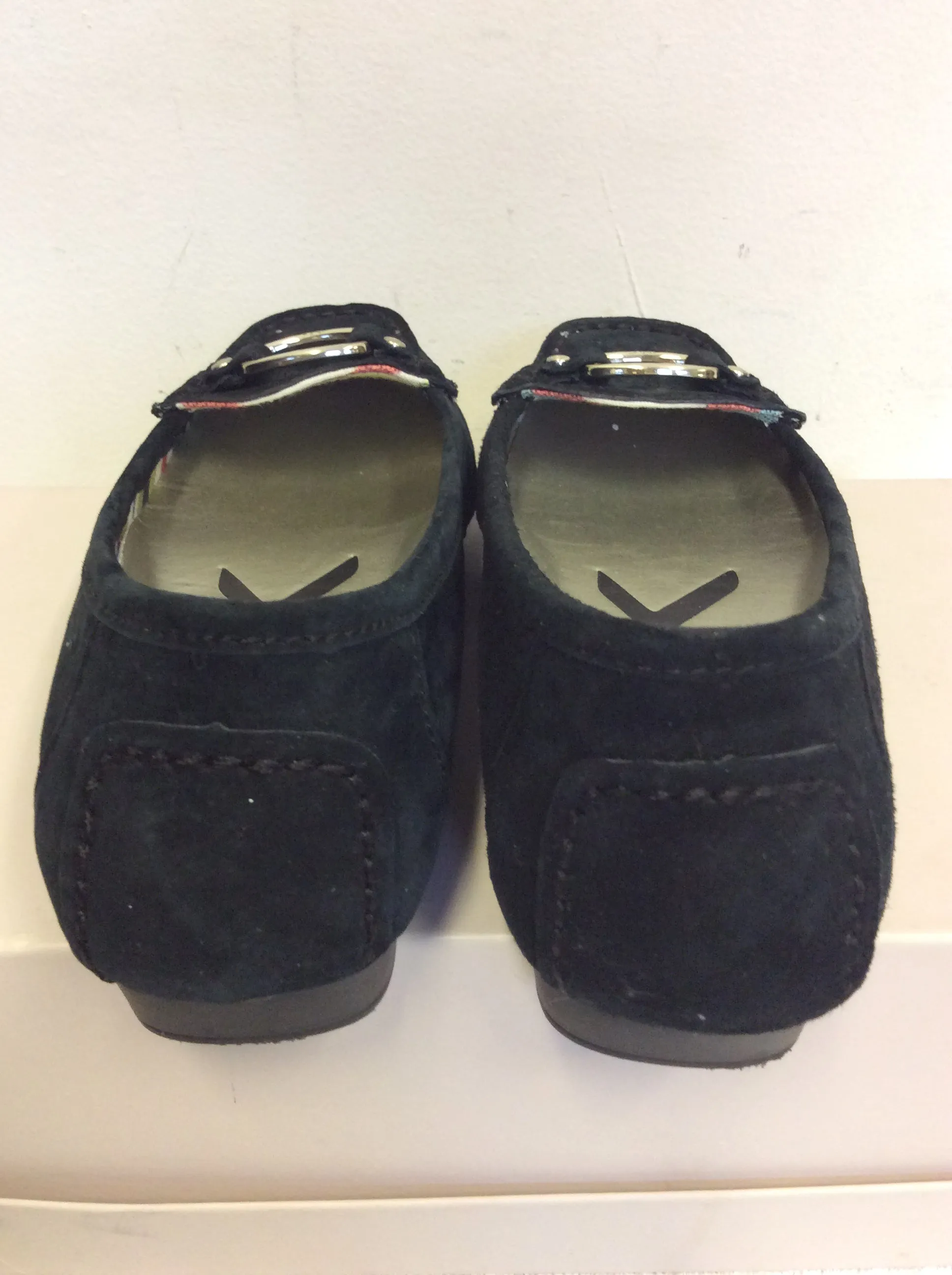 ANNE KLEIN BLACK SUEDE LOAFER FLATS SIZE US 5 / UK 2.5