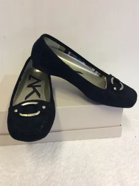 ANNE KLEIN BLACK SUEDE LOAFER FLATS SIZE US 5 / UK 2.5