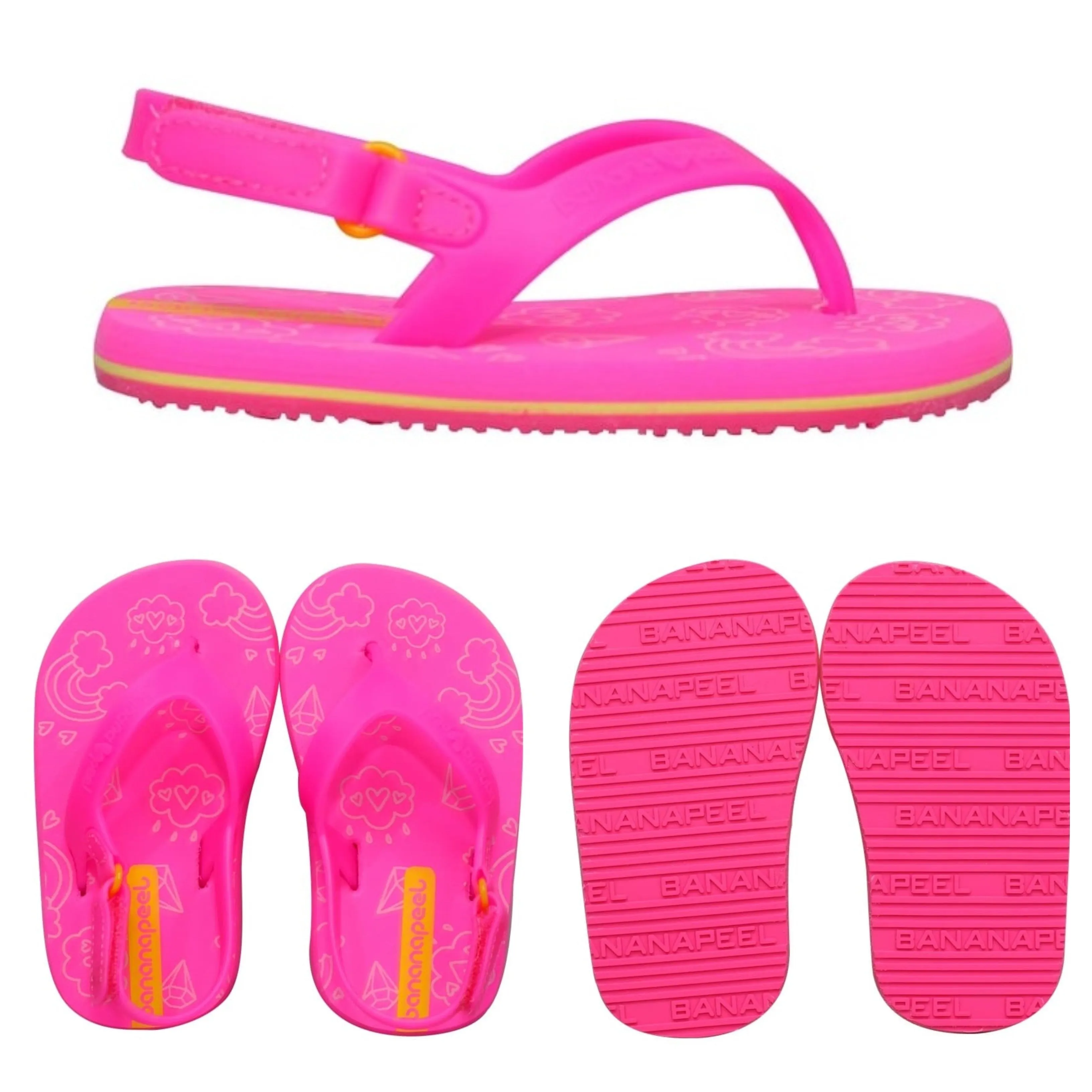 Banana Peel Slippers for Toddlers - Little Princess Set Sugar and Spice Neon Pink