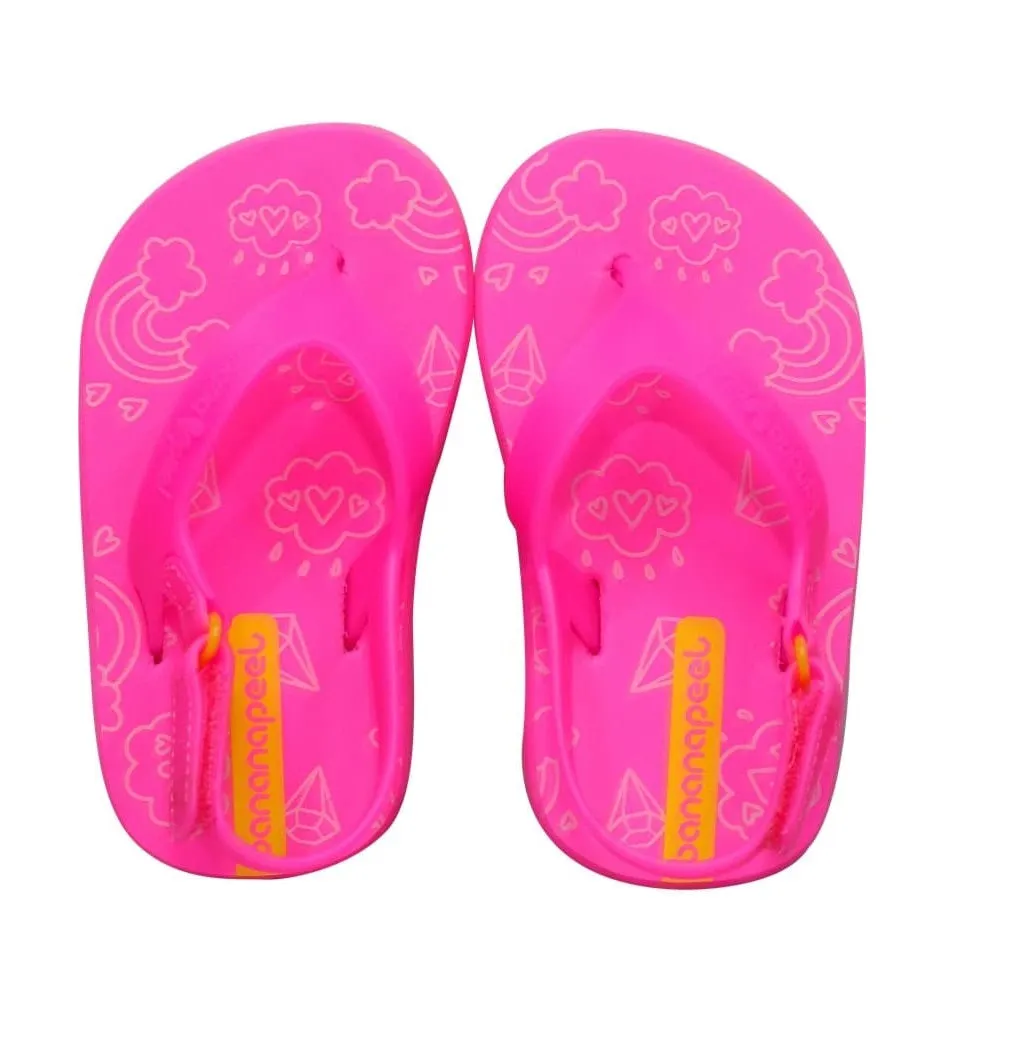 Banana Peel Slippers for Toddlers - Little Princess Set Sugar and Spice Neon Pink