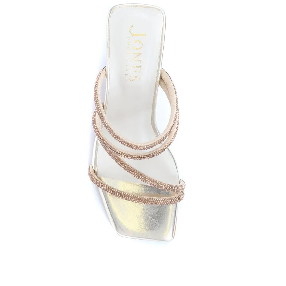 Bertilla Diamante Heeled Mules - BERTILLA / 323 167