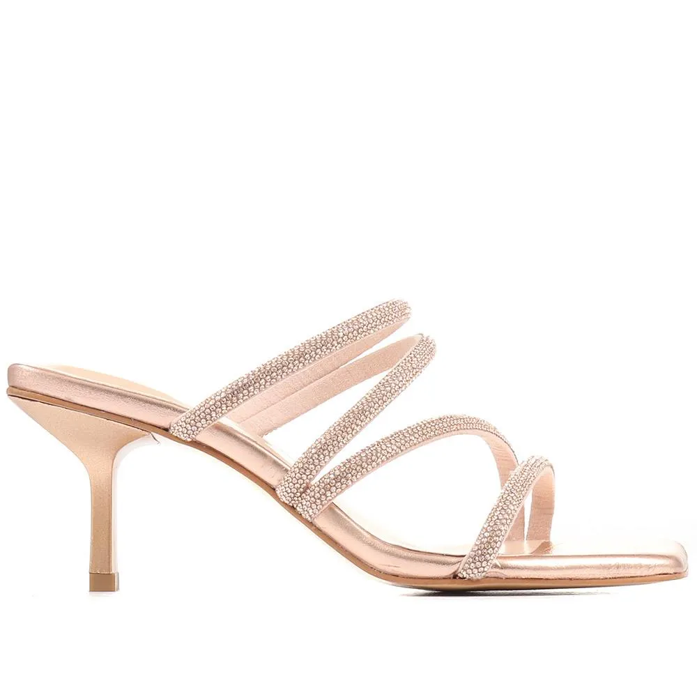 Bertilla Diamante Heeled Mules - BERTILLA / 323 167