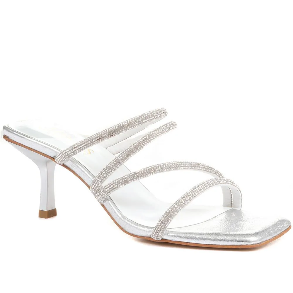 Bertilla Diamante Heeled Mules - BERTILLA / 323 167