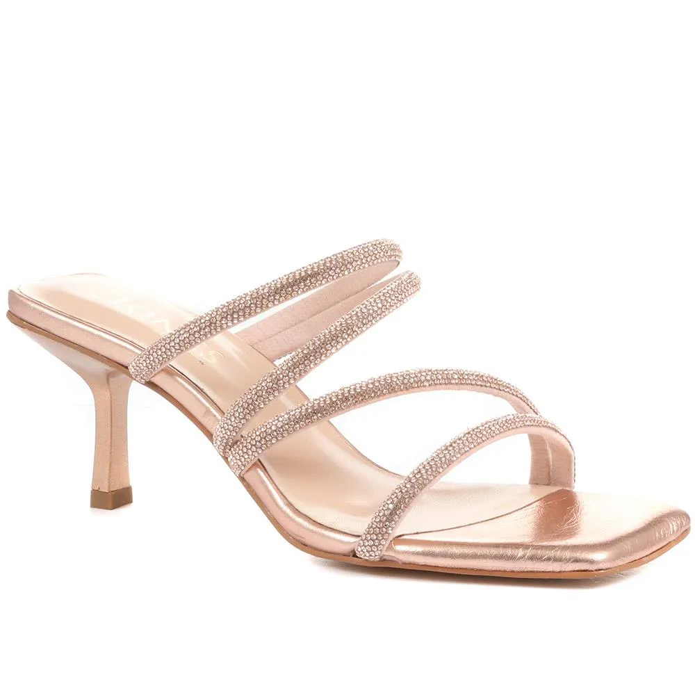 Bertilla Diamante Heeled Mules - BERTILLA / 323 167
