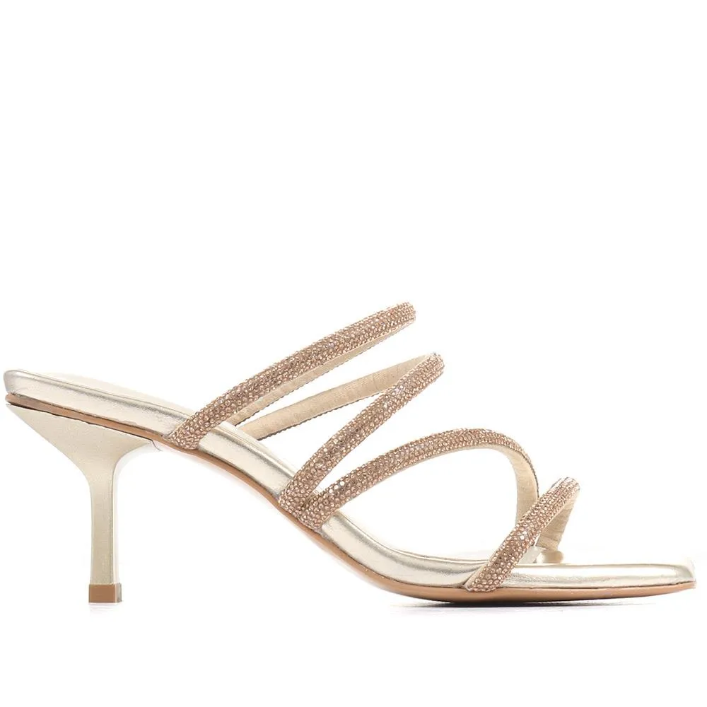 Bertilla Diamante Heeled Mules - BERTILLA / 323 167