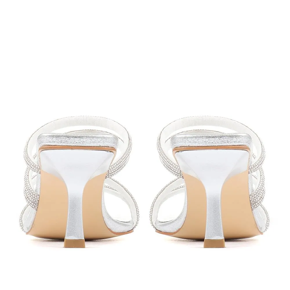 Bertilla Diamante Heeled Mules - BERTILLA / 323 167
