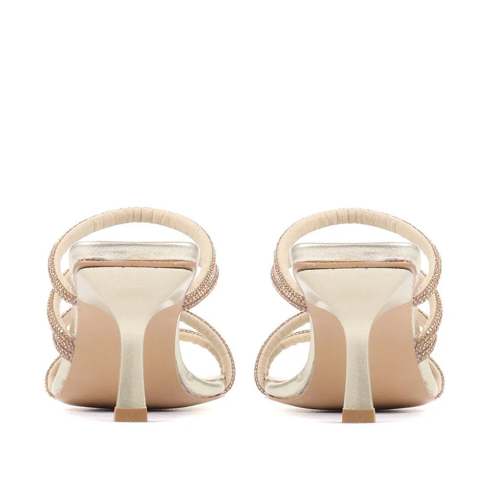 Bertilla Diamante Heeled Mules - BERTILLA / 323 167