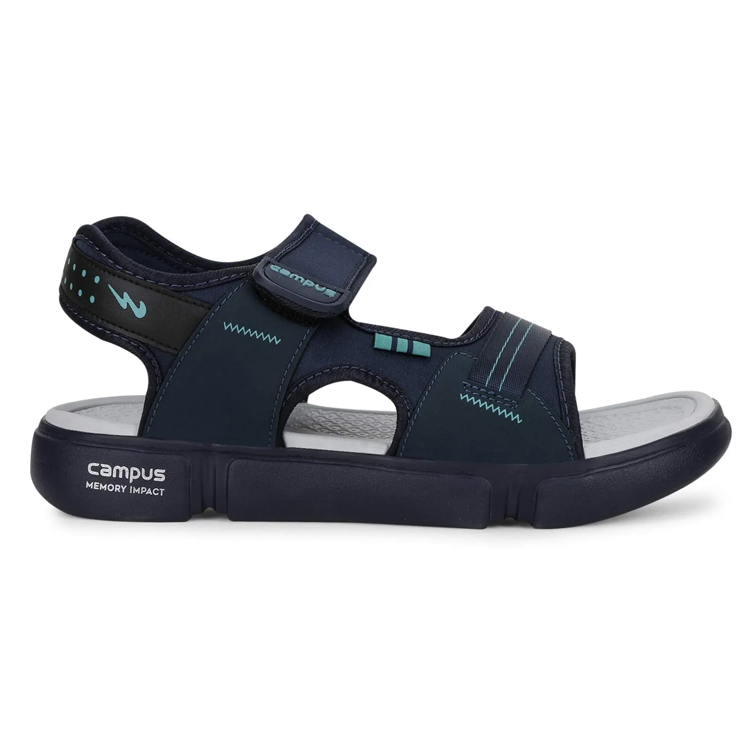 Campus Men's SD-057 Navy/BLK/T.BLU Sports Sandals - 6UK 3K-SD-057A