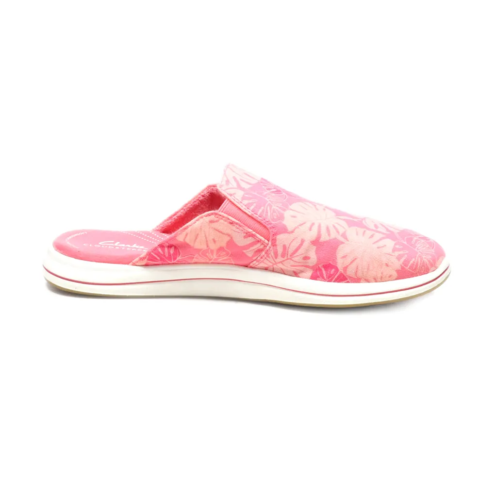 Clarks Cloudsteppers Mules Fabric Pink Colour For Women