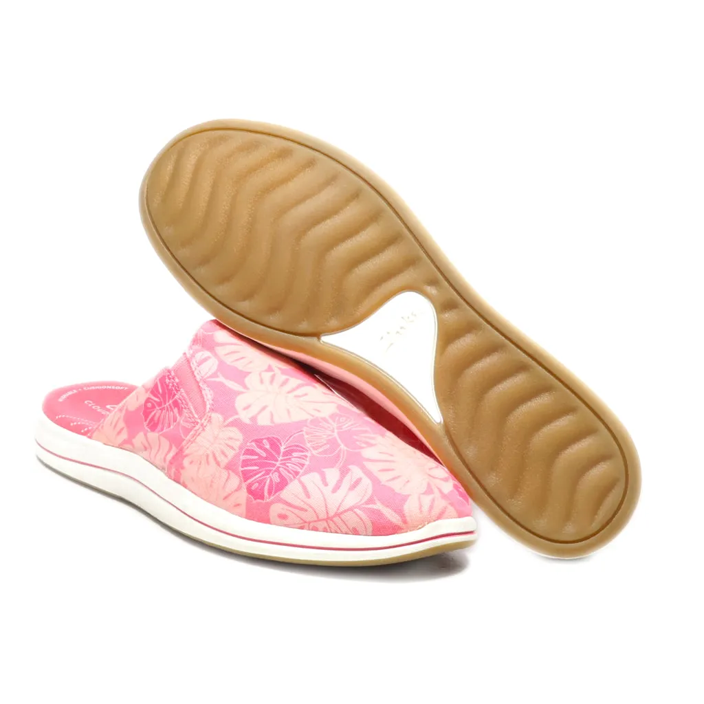 Clarks Cloudsteppers Mules Fabric Pink Colour For Women