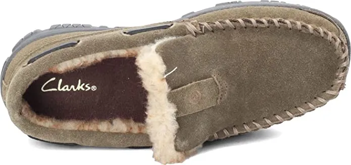 Clarks Venetian Sage Suede Moccasin Slip On Rounded Toe Indoor Outdoor Mules