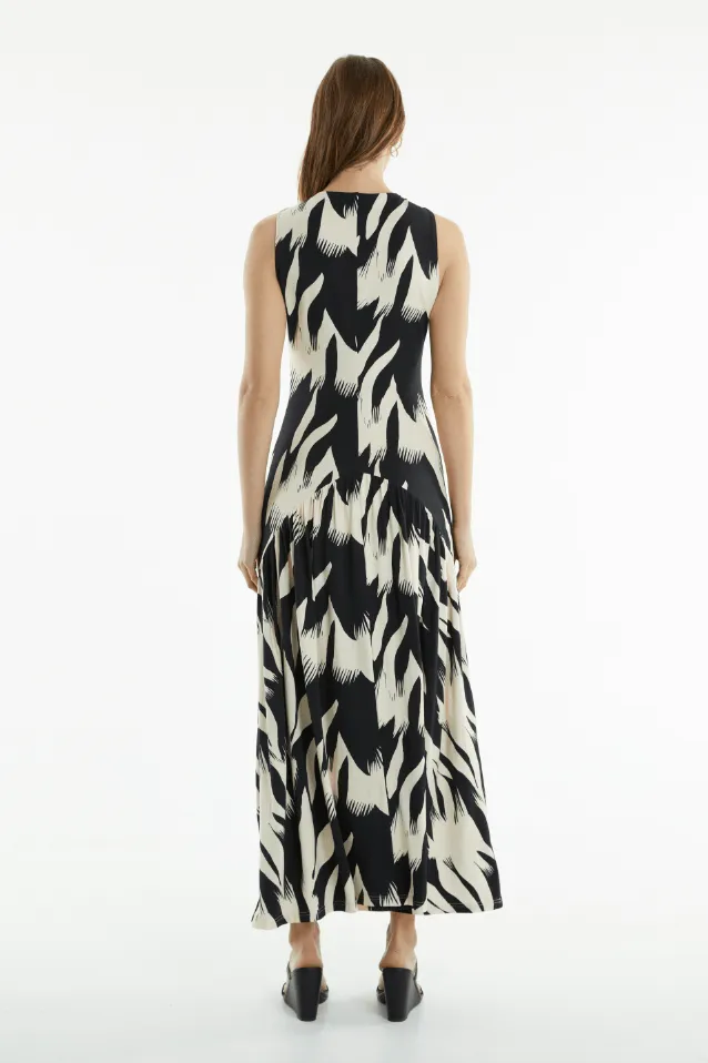 DRIFTER MAXI TANK DRESS | FEATHER PRINT