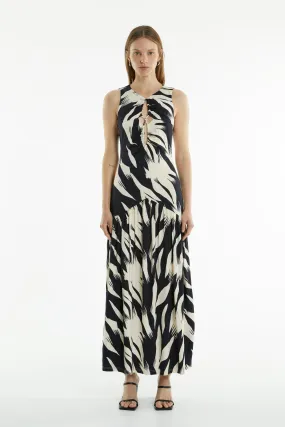 DRIFTER MAXI TANK DRESS | FEATHER PRINT