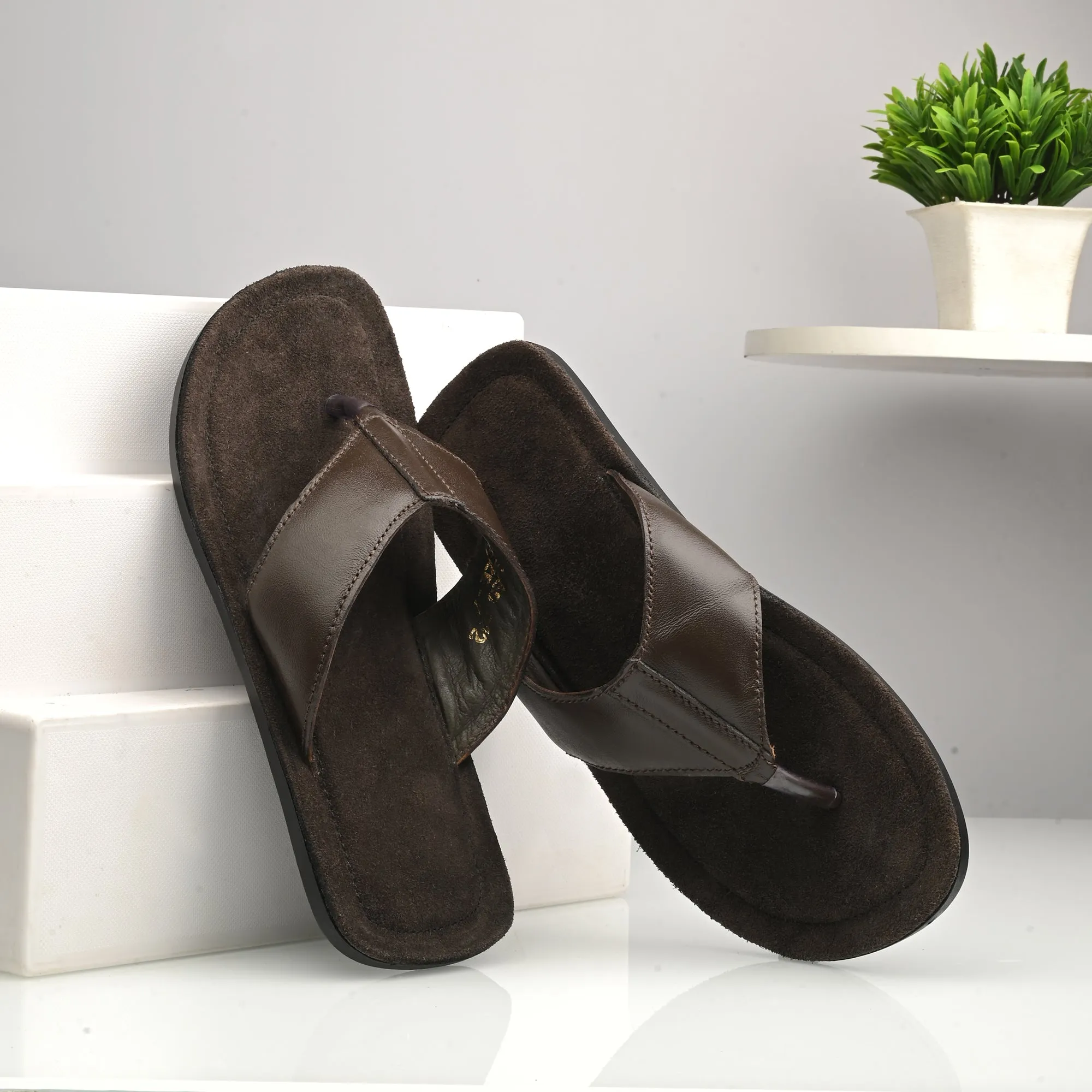 Elegant Genuine Premium Leather Slippers For Men's