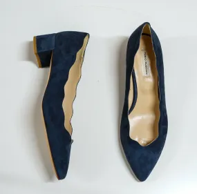 Fabio Rusconi Women's Blue Suede Court Heel S4080