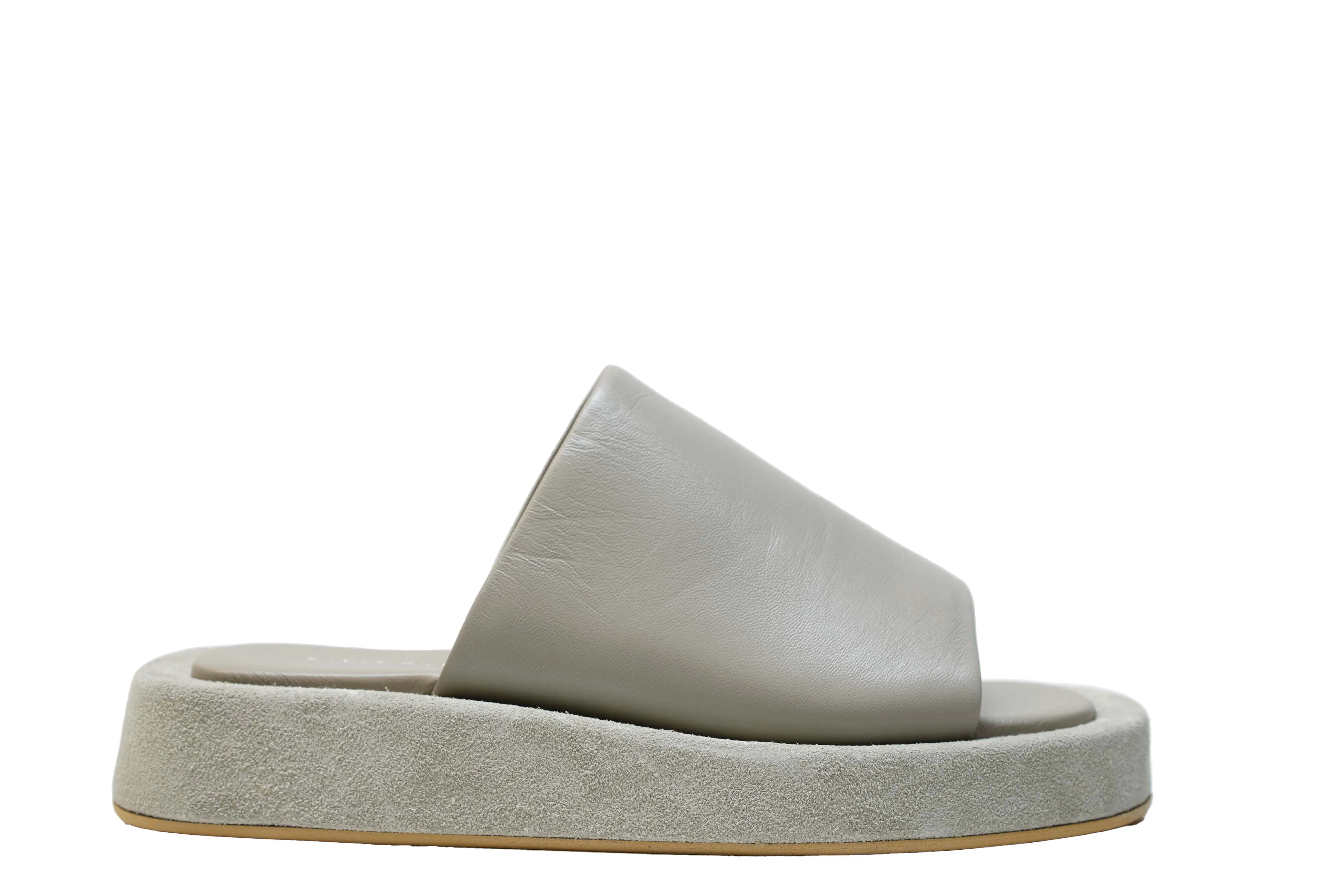 Fabio Rusconi Women's Grey Leather & Suede Flat Slip On EVA