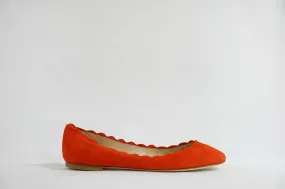 Fabio Rusconi Women's Suede Orange Ballerina Flat Shoe S1795