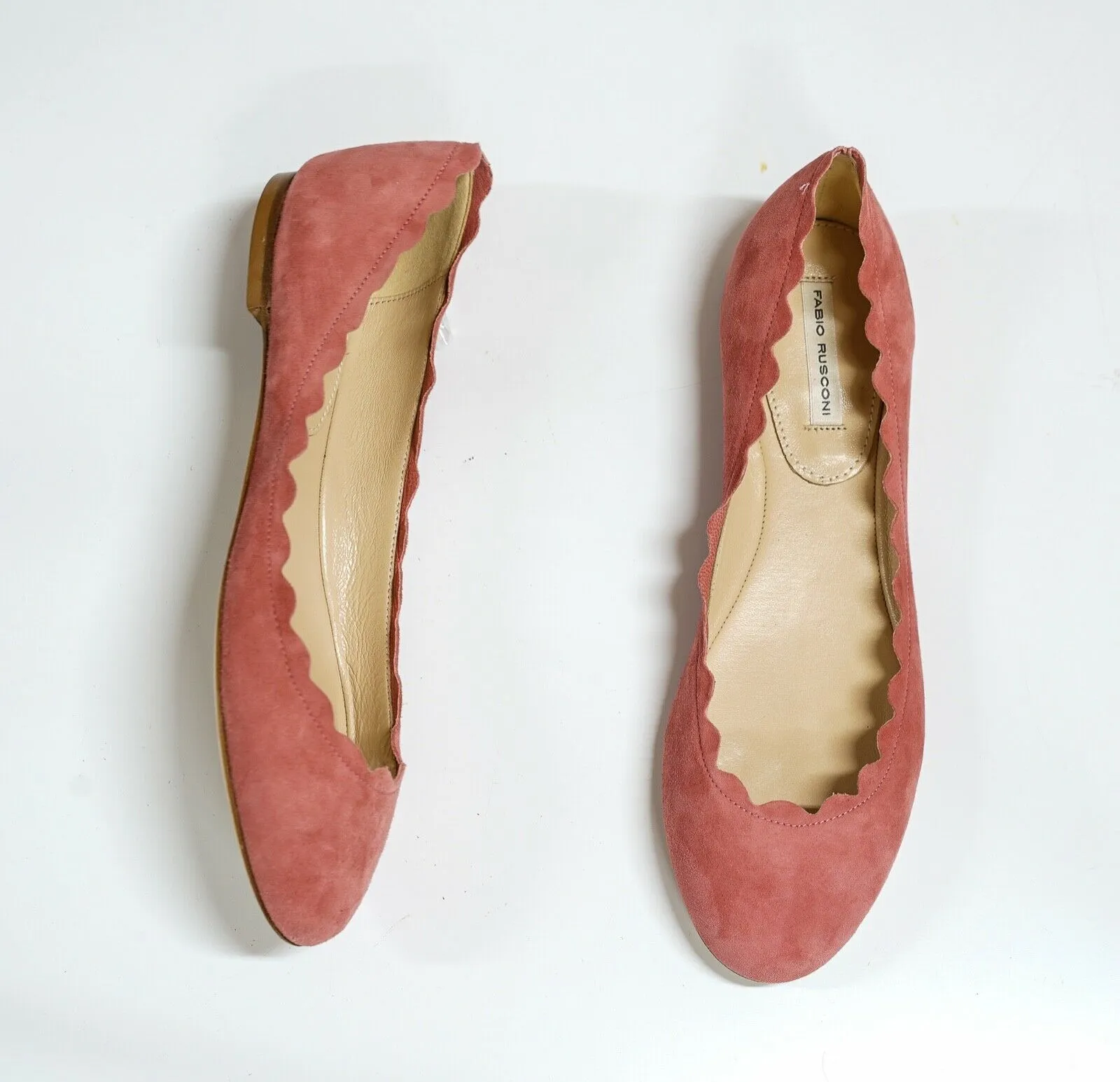 Fabio Rusconi Women's Suede Pink Ballerina Flat Shoe S1795
