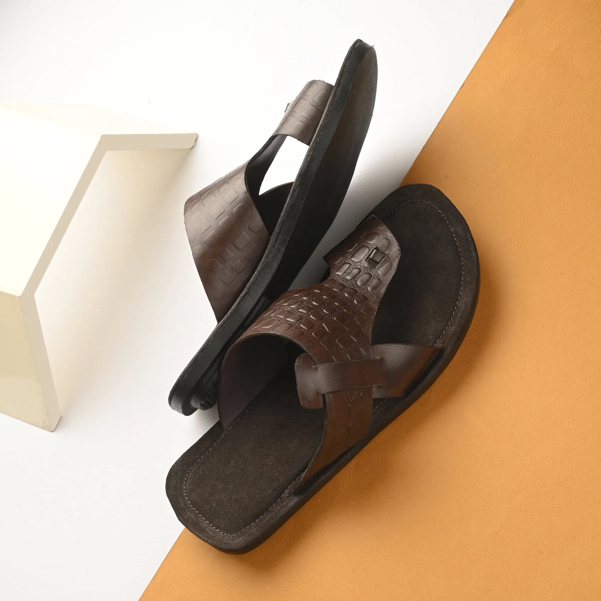 Flawless Premium Leather Slippers For Men's
