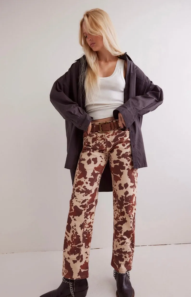 Free People Risk Taker Printed Jeans