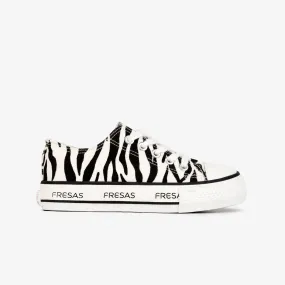 Girl's Zebra Canvas Platform Sneakers