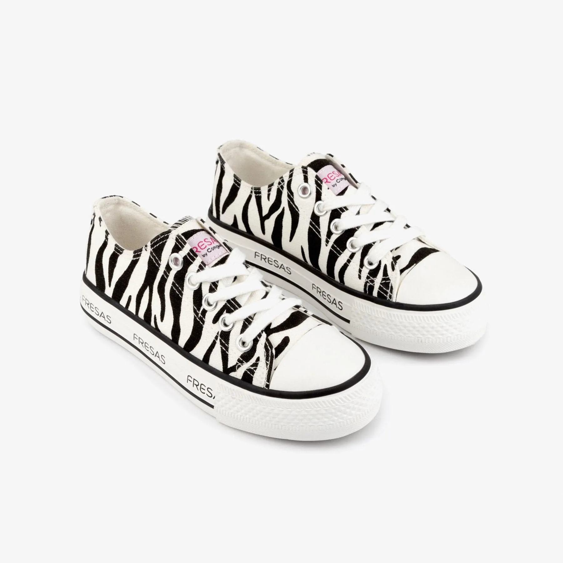 Girl's Zebra Canvas Platform Sneakers