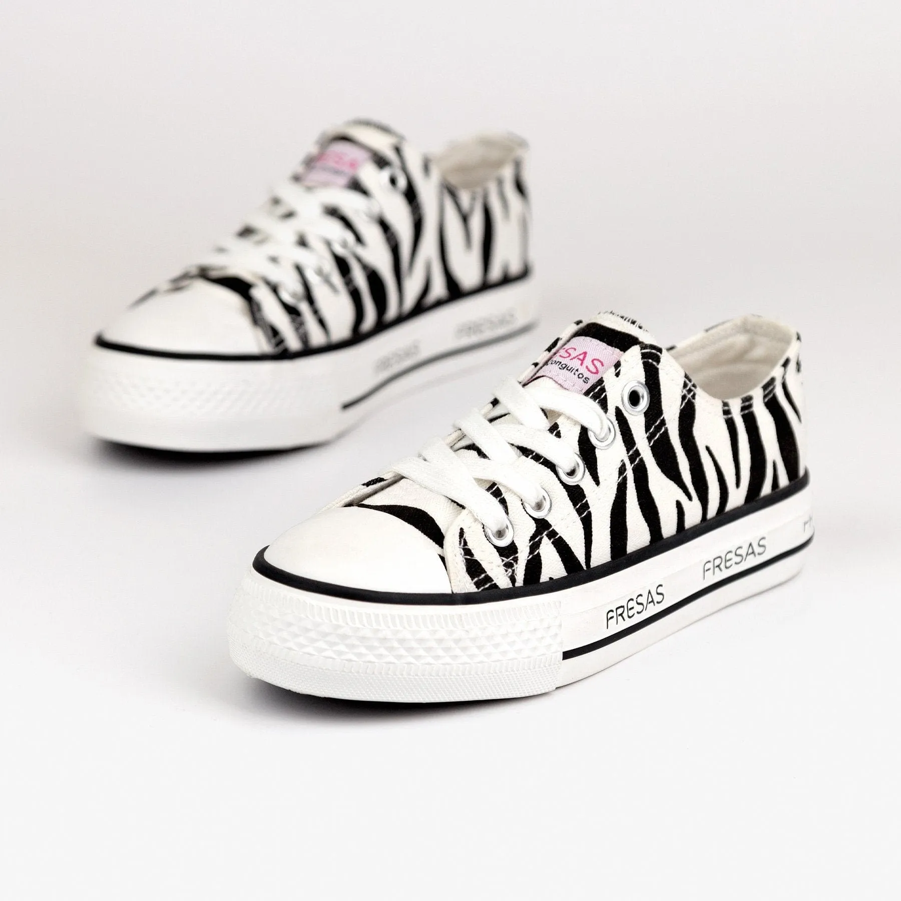 Girl's Zebra Canvas Platform Sneakers