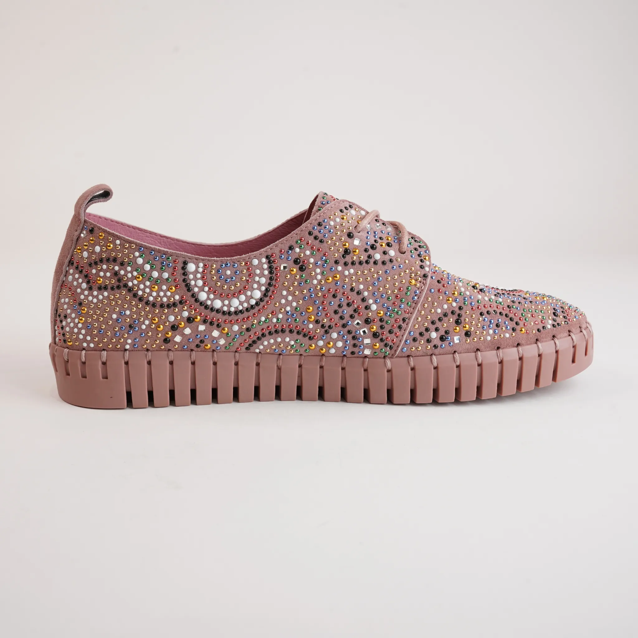 Hazina Pink Suede Leather Sneakers