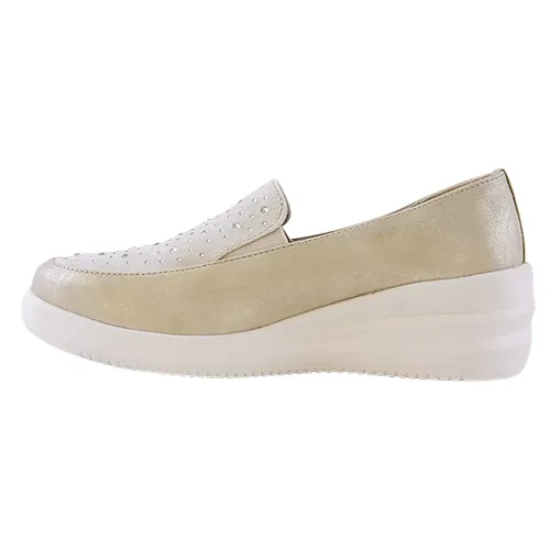 Heavenly Feet Wedge Loafers - Charly - Gold