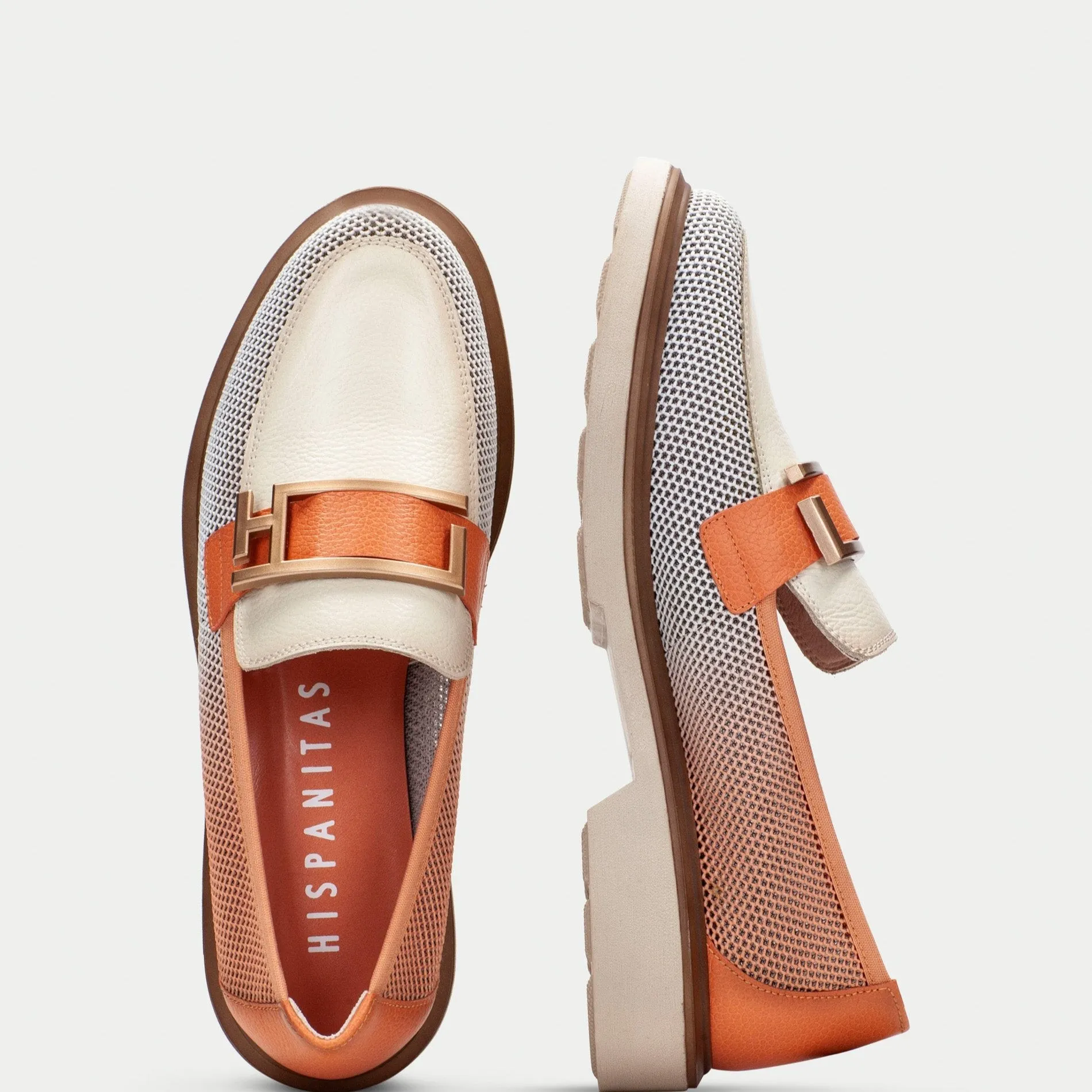 Hispanitas Coral and Off White Sporty Loafer|BHV254072C