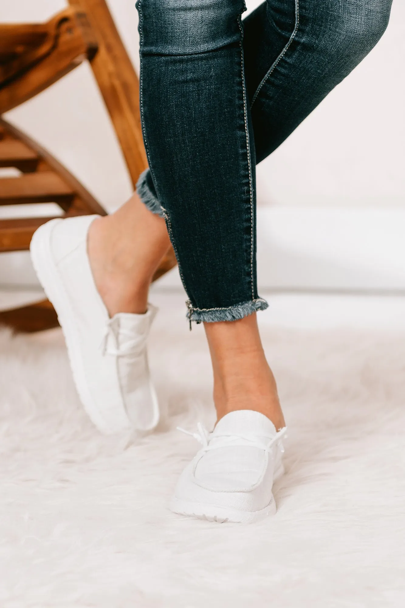 IMPERFECT Fight The Feeling Slip On Boat Sneakers (White)