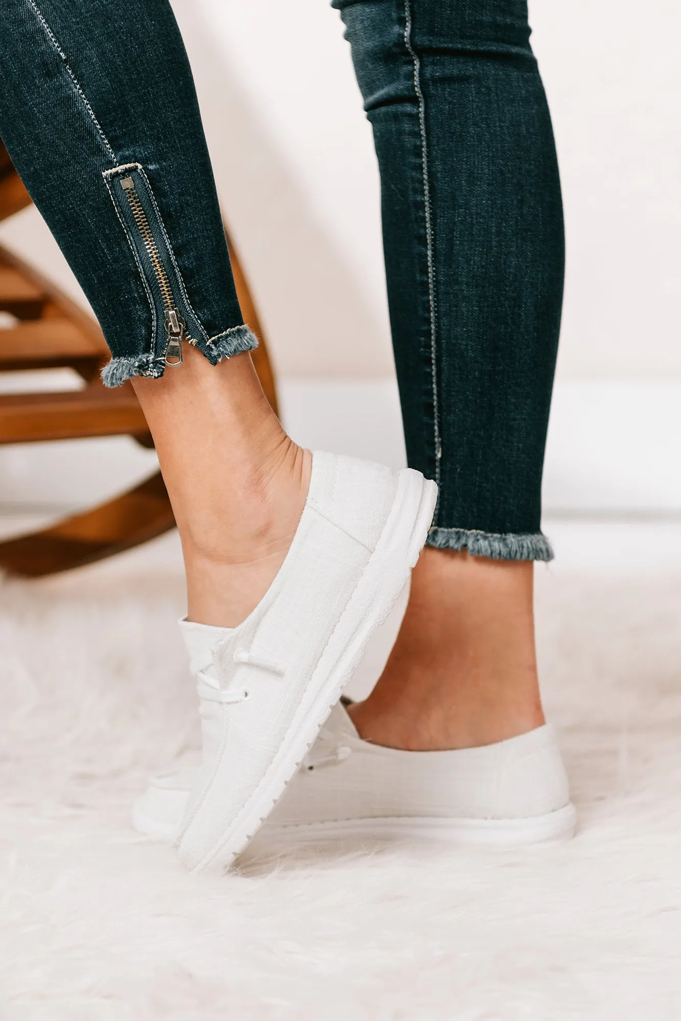 IMPERFECT Fight The Feeling Slip On Boat Sneakers (White)