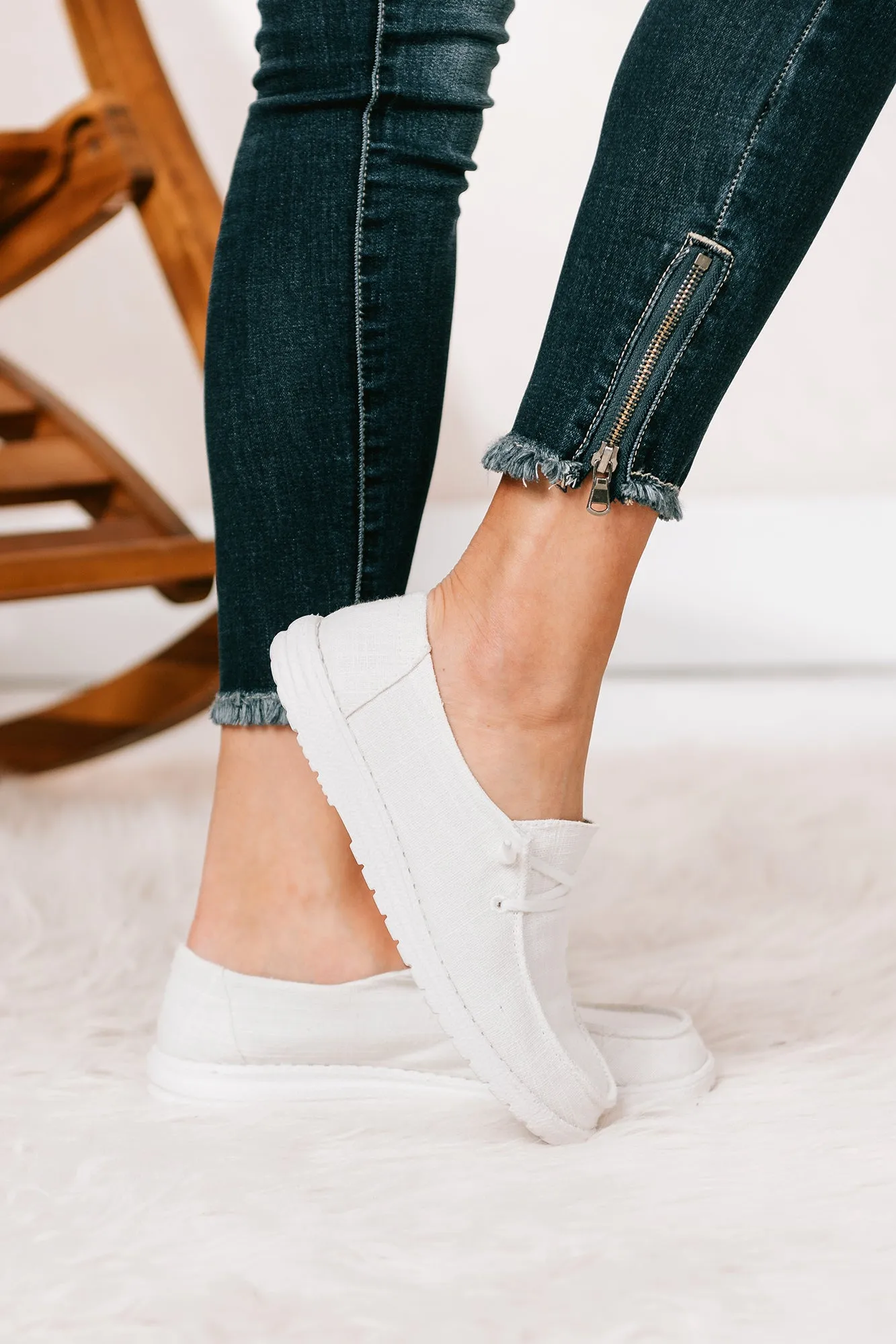 IMPERFECT Fight The Feeling Slip On Boat Sneakers (White)