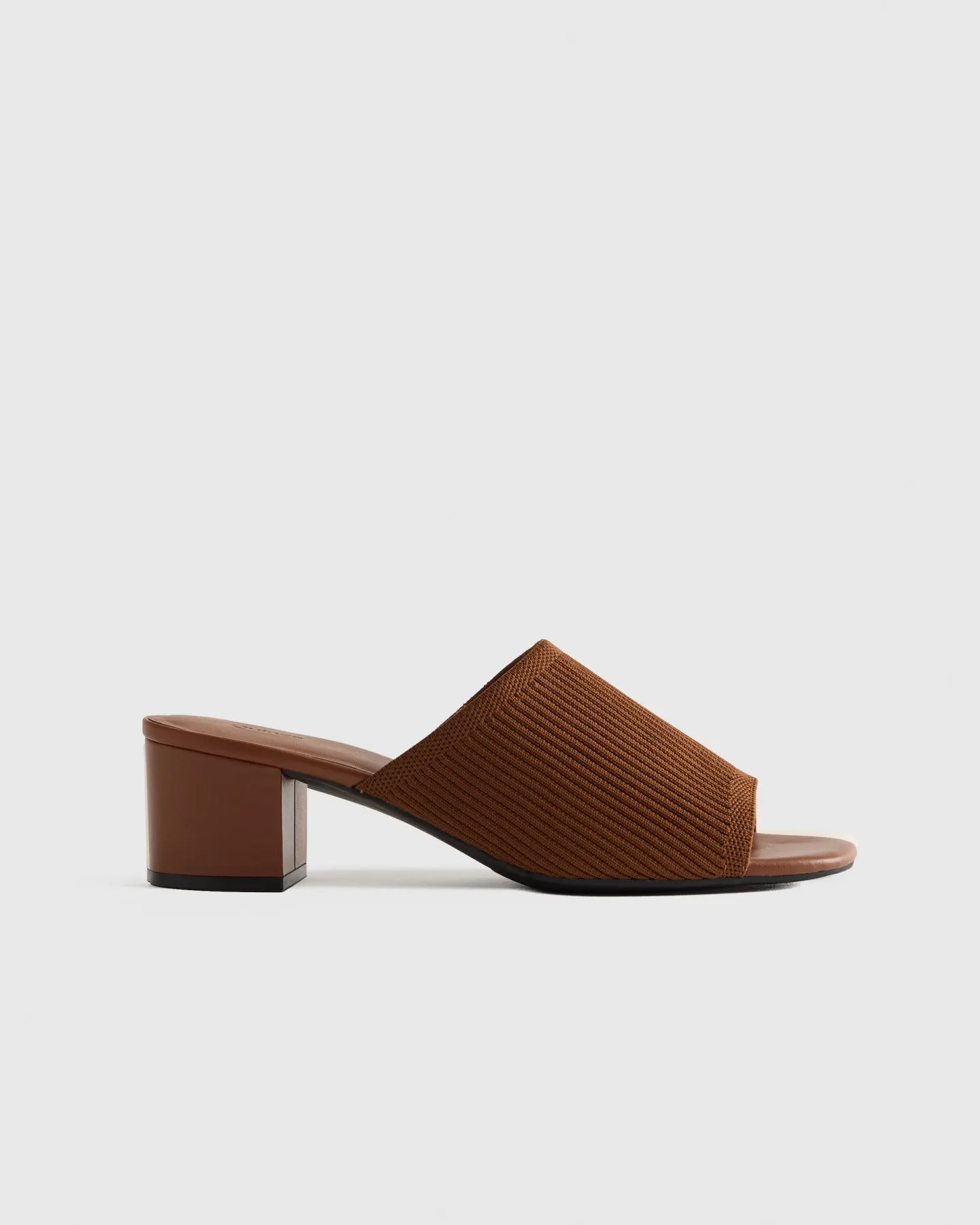 Italian Leather & Eco Knit Heeled Mule