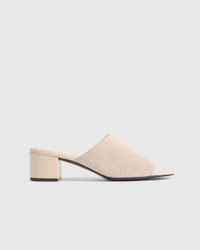 Italian Leather & Eco Knit Heeled Mule