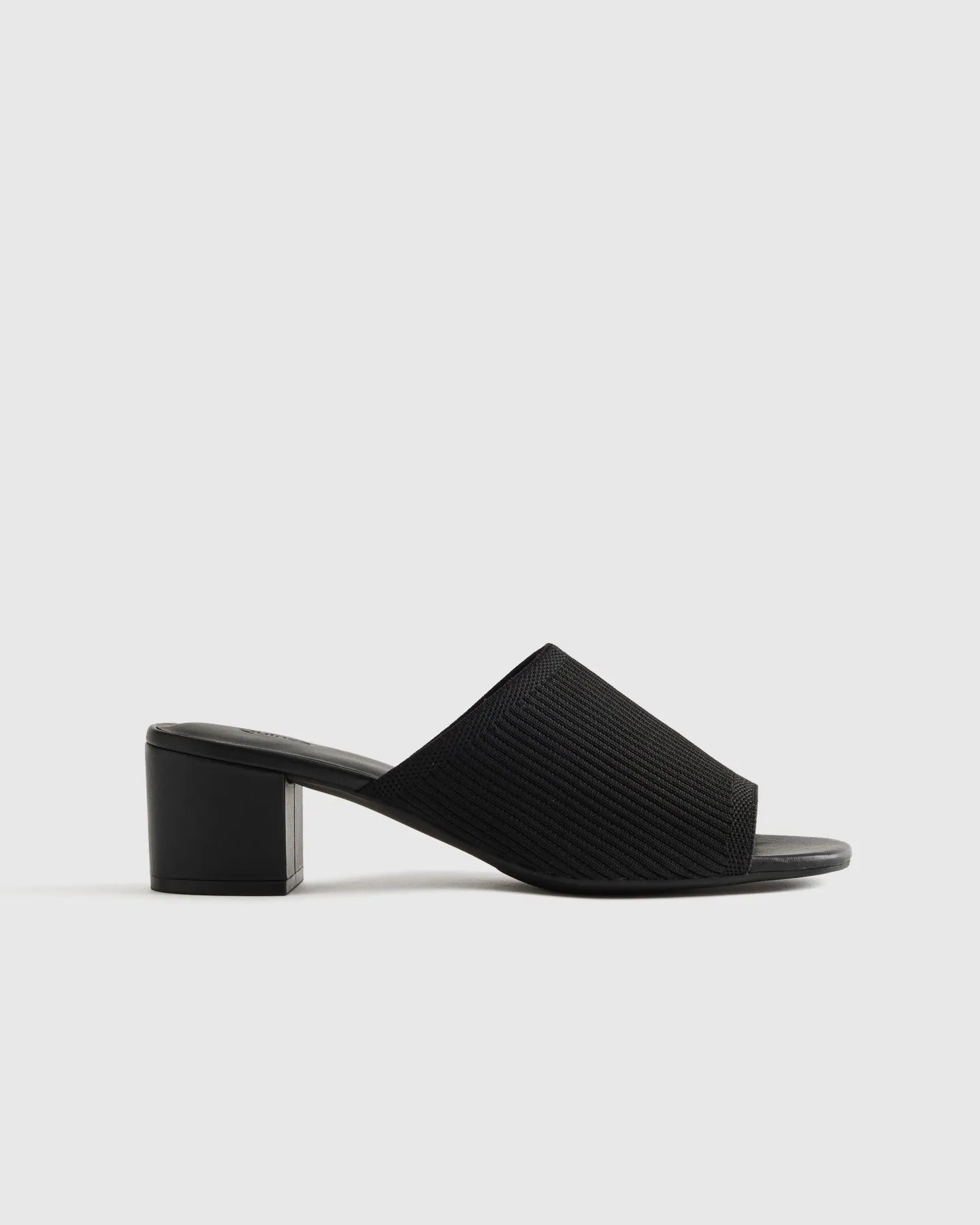Italian Leather & Eco Knit Heeled Mule