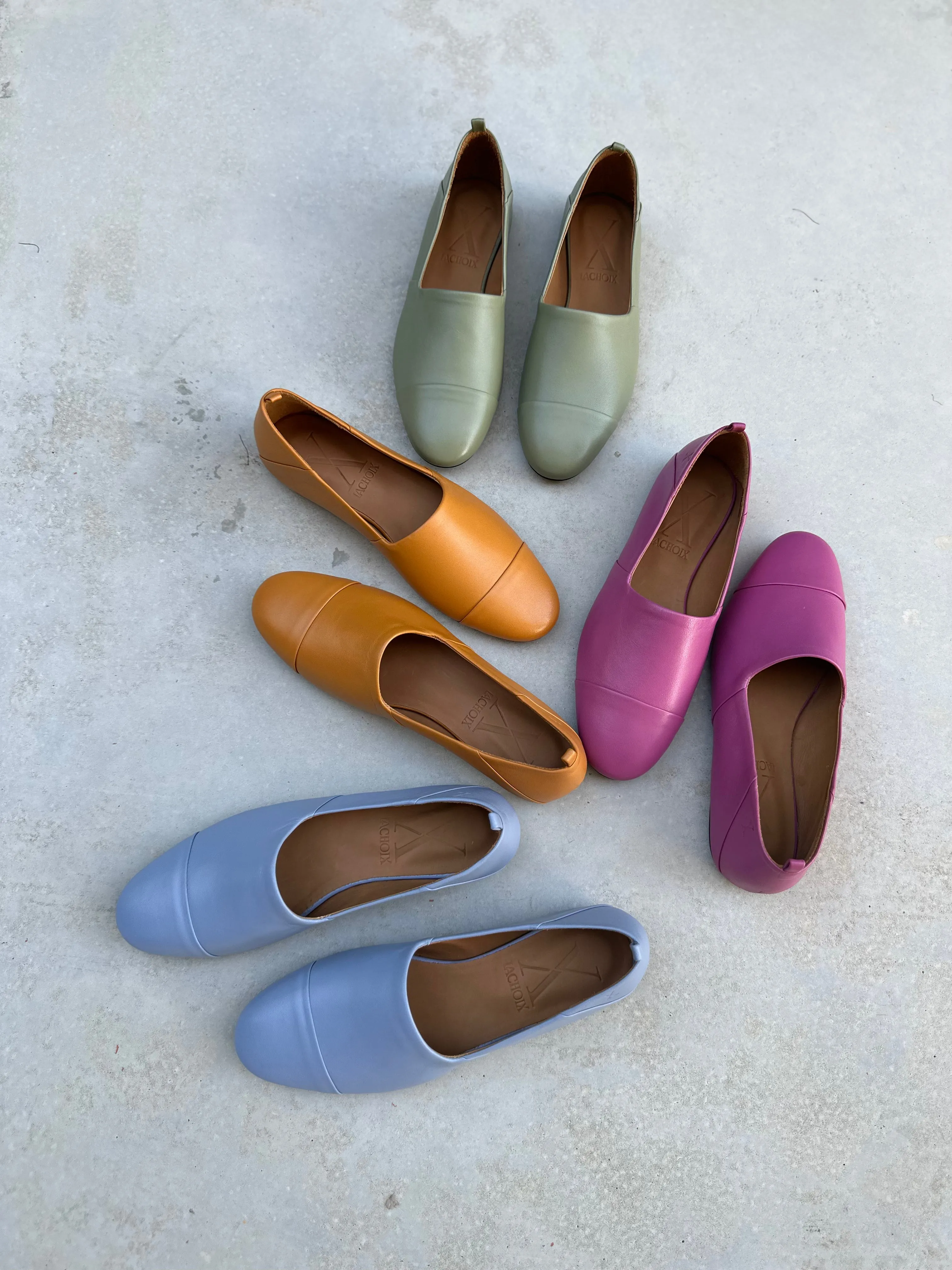 Khaki Leather Slip-On