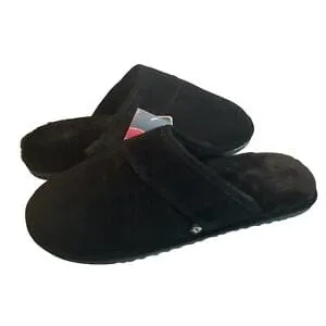 Lamo Scuff Mens Black Suede Slippers Size 8.5/9 Shoes