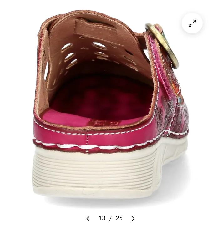 Laura Vita"Dorry 08" Leather Mule in Fuchsia