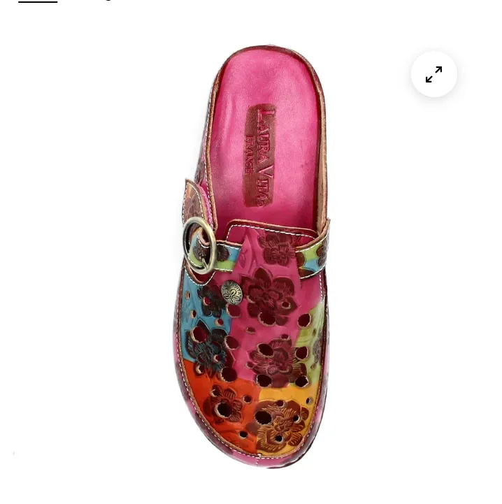 Laura Vita"Dorry 08" Leather Mule in Fuchsia