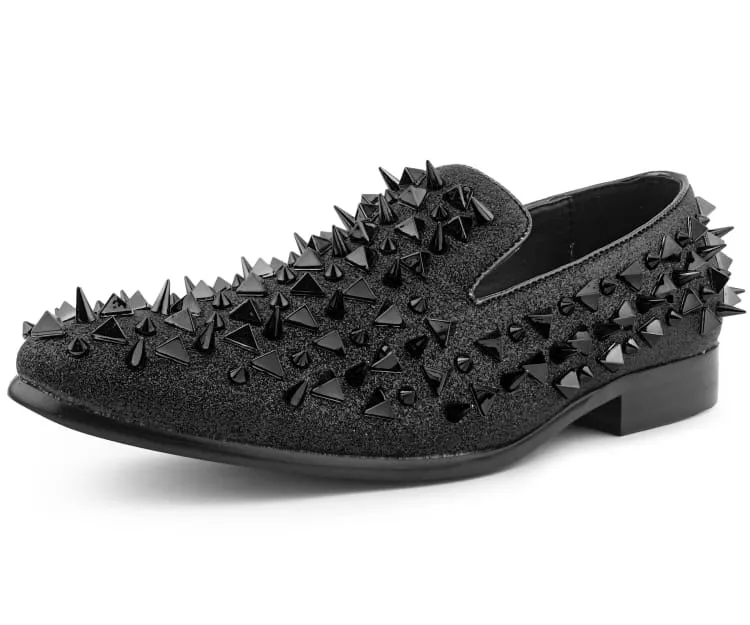 Mesa Black Gold Studded Vegan Leather Slippers For Men