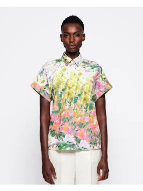 MIRTO 1956 - BRUSHSTROKE PRINT COTTON SHIRT