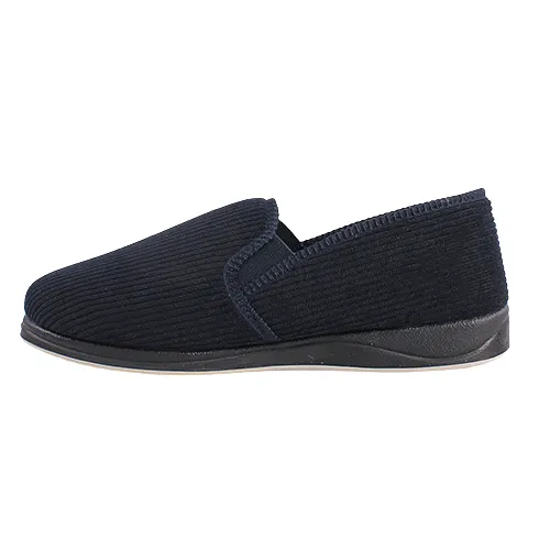 Padders Men's Slip On Slippers - Albert - Navy