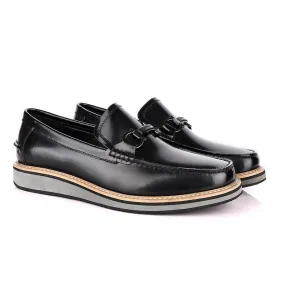 Salvatore Ferragamo Hybrid Glossy Black Leather Loafers