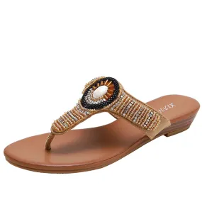 SIKETU | Beach Beaded Wedge Flip Flop